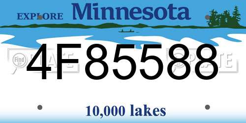 4F85588 Minnesota License Plate