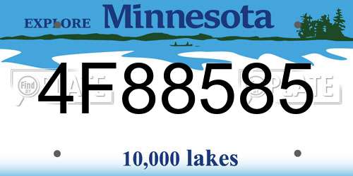 4F88585 Minnesota License Plate