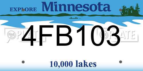 4FB103 Minnesota License Plate
