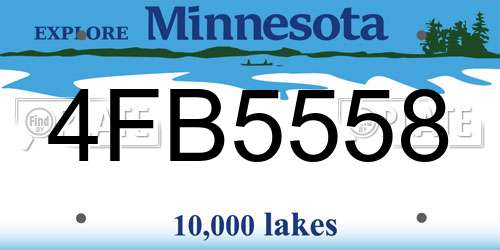 4FB5558 Minnesota License Plate