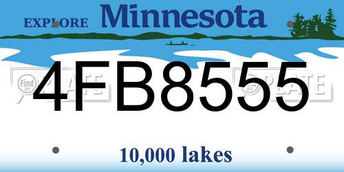 4FB8555 Minnesota License Plate