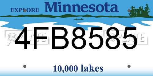 4FB8585 Minnesota License Plate
