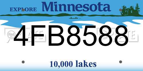 4FB8588 Minnesota License Plate