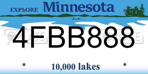 4FBB888 Minnesota License Plate