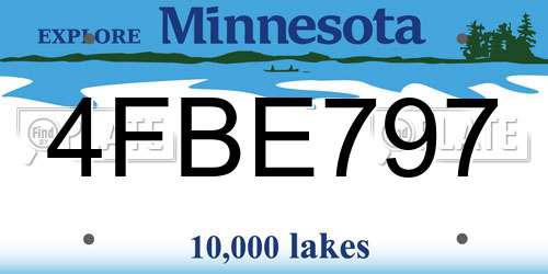 4FBE797 Minnesota License Plate