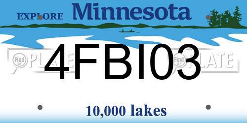 4FBI03 Minnesota License Plate