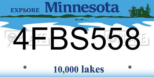 4FBS558 Minnesota License Plate