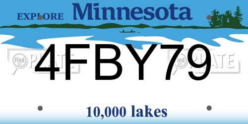 4FBY79 Minnesota License Plate