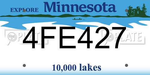 4FE427 Minnesota License Plate