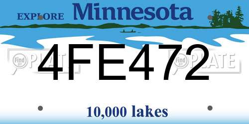 4FE472 Minnesota License Plate