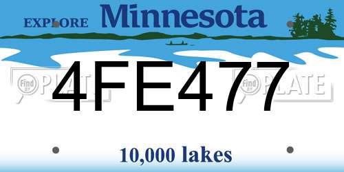 4FE477 Minnesota License Plate