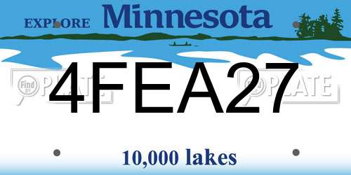 4FEA27 Minnesota License Plate