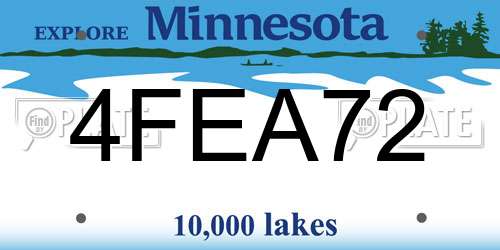 4FEA72 Minnesota License Plate