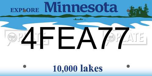 4FEA77 Minnesota License Plate