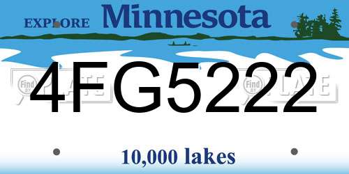 4FG5222 Minnesota License Plate