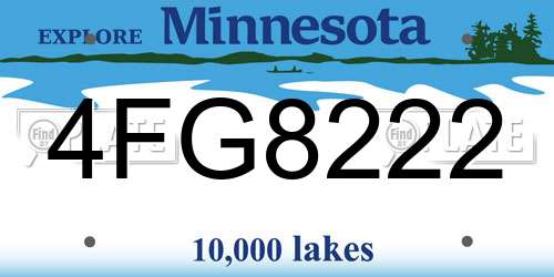 4FG8222 Minnesota License Plate