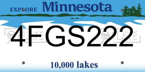 4FGS222 Minnesota License Plate