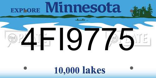 4FI9775 Minnesota License Plate