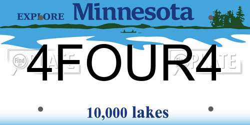 4FOUR4 Minnesota License Plate