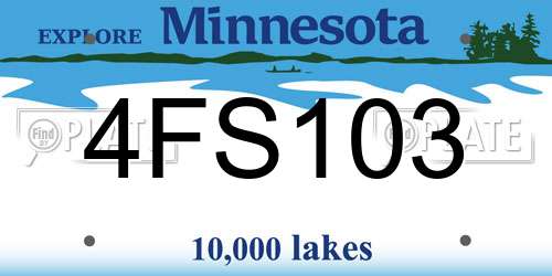 4FS103 Minnesota License Plate