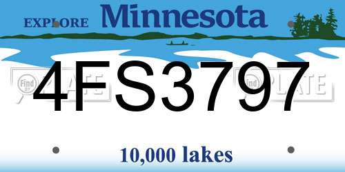 4FS3797 Minnesota License Plate