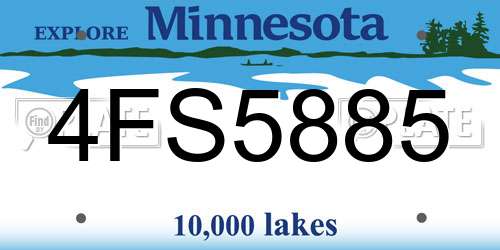 4FS5885 Minnesota License Plate