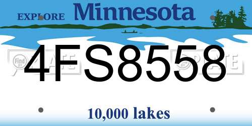 4FS8558 Minnesota License Plate
