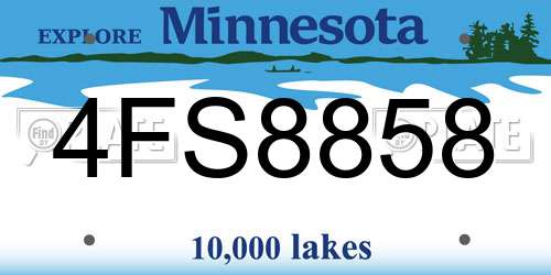 4FS8858 Minnesota License Plate