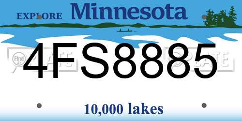 4FS8885 Minnesota License Plate
