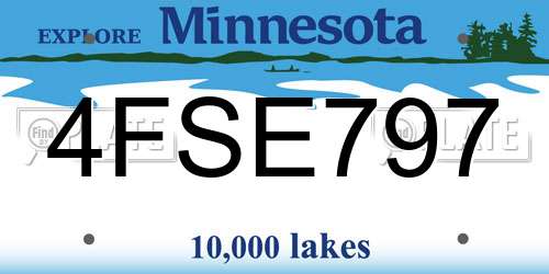 4FSE797 Minnesota License Plate