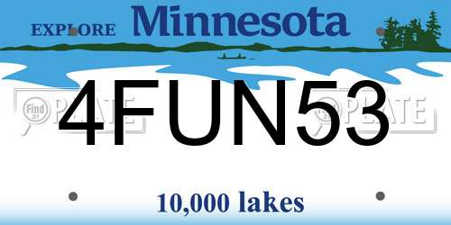 4FUN53 Minnesota License Plate