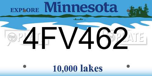 4FV462 Minnesota License Plate