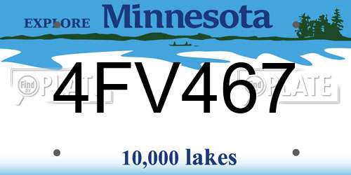 4FV467 Minnesota License Plate