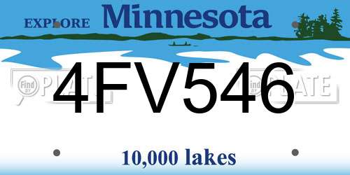 4FV546 Minnesota License Plate