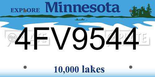 4FV9544 Minnesota License Plate