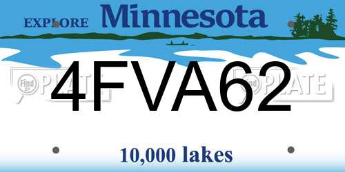 4FVA62 Minnesota License Plate