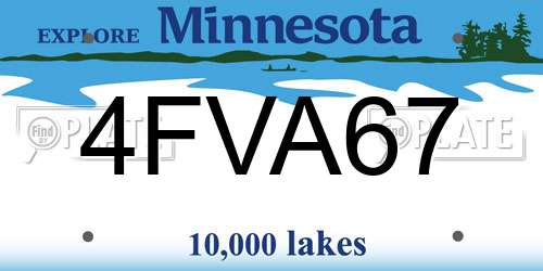 4FVA67 Minnesota License Plate