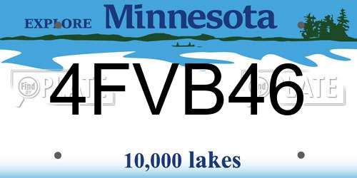 4FVB46 Minnesota License Plate