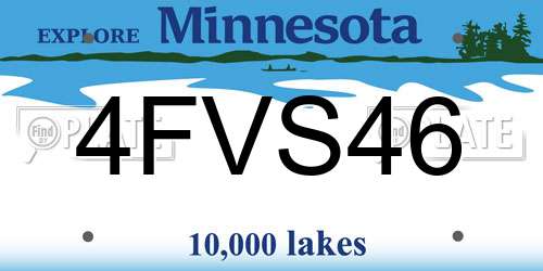 4FVS46 Minnesota License Plate