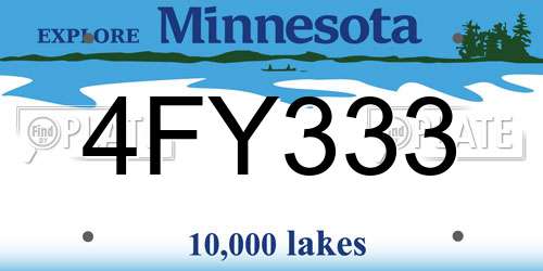4FY333 Minnesota License Plate