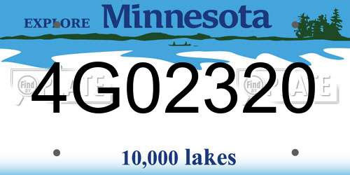 4G02320 Minnesota License Plate