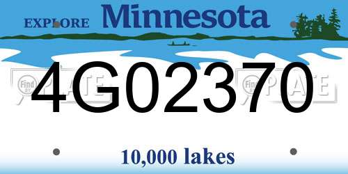 4G02370 Minnesota License Plate