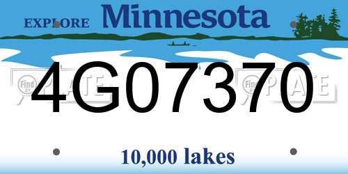 4G07370 Minnesota License Plate