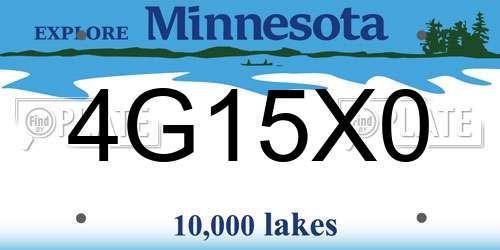 4G15X0 Minnesota License Plate