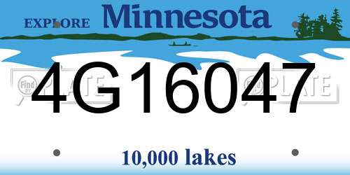 4G16047 Minnesota License Plate