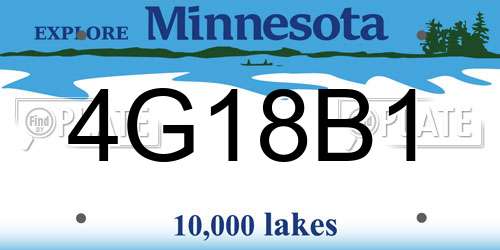 4G18B1 Minnesota License Plate