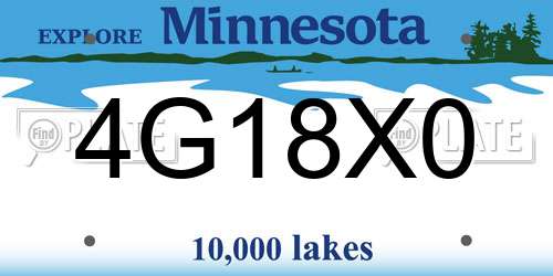 4G18X0 Minnesota License Plate