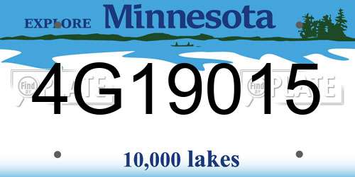 4G19015 Minnesota License Plate