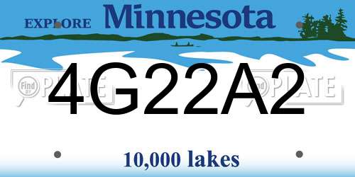 4G22A2 Minnesota License Plate