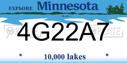 4G22A7 Minnesota License Plate